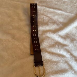 Michael Kors Studded Leather Belt - Brown Croc, Size S